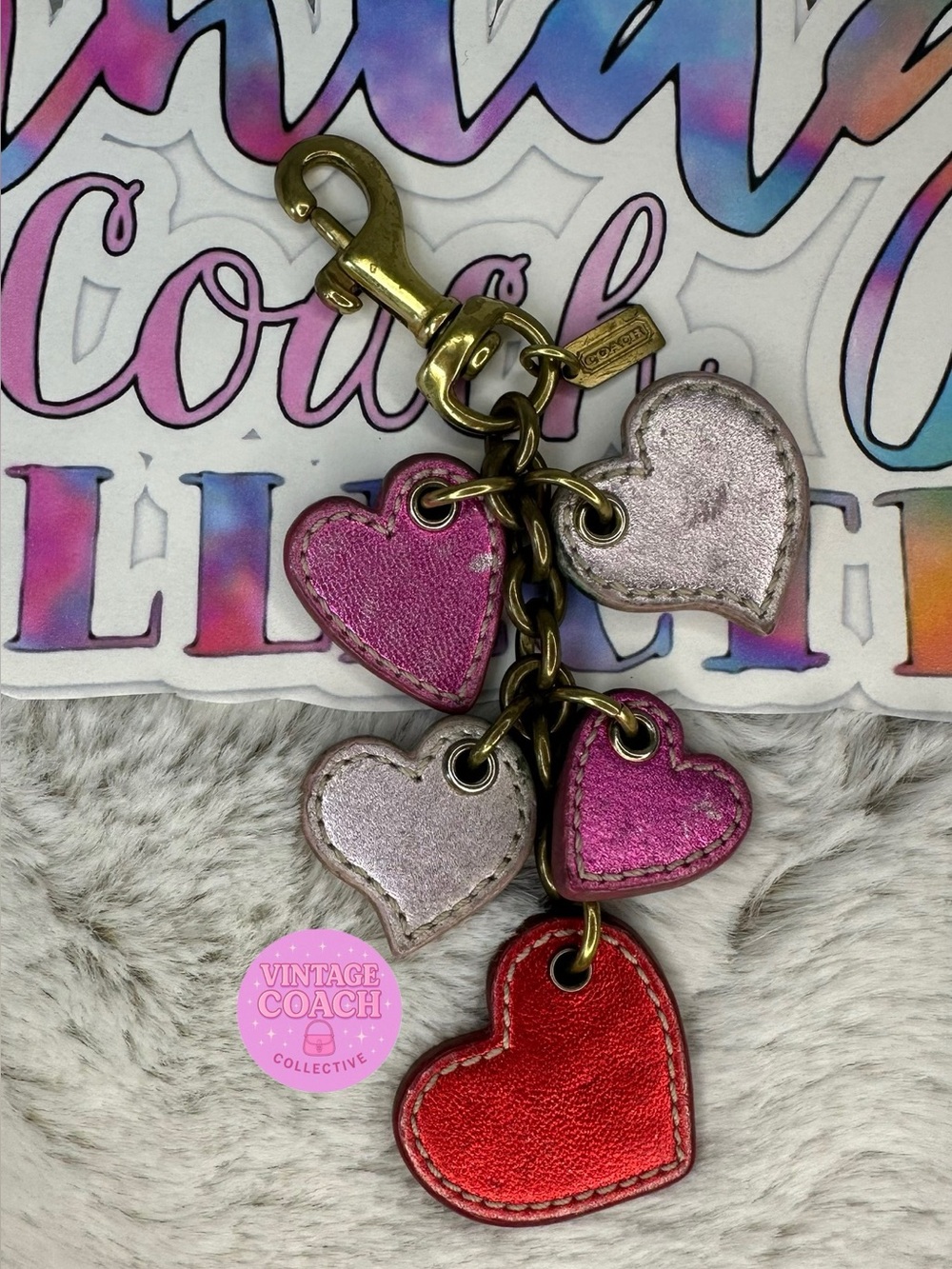 Coach hearts, dangle, charm